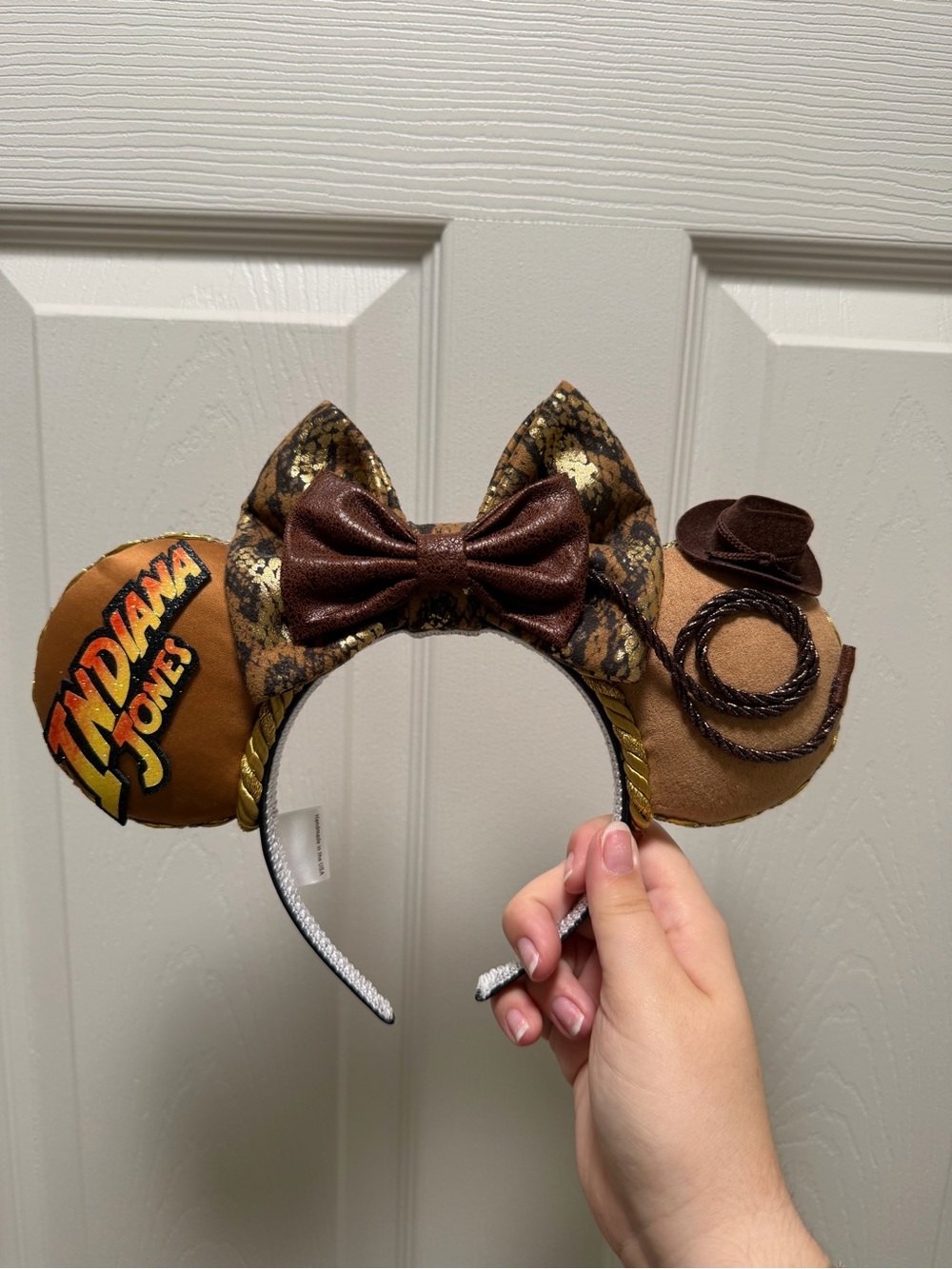 Handmade Indiana Jones Inspired Ear Headband with Bow